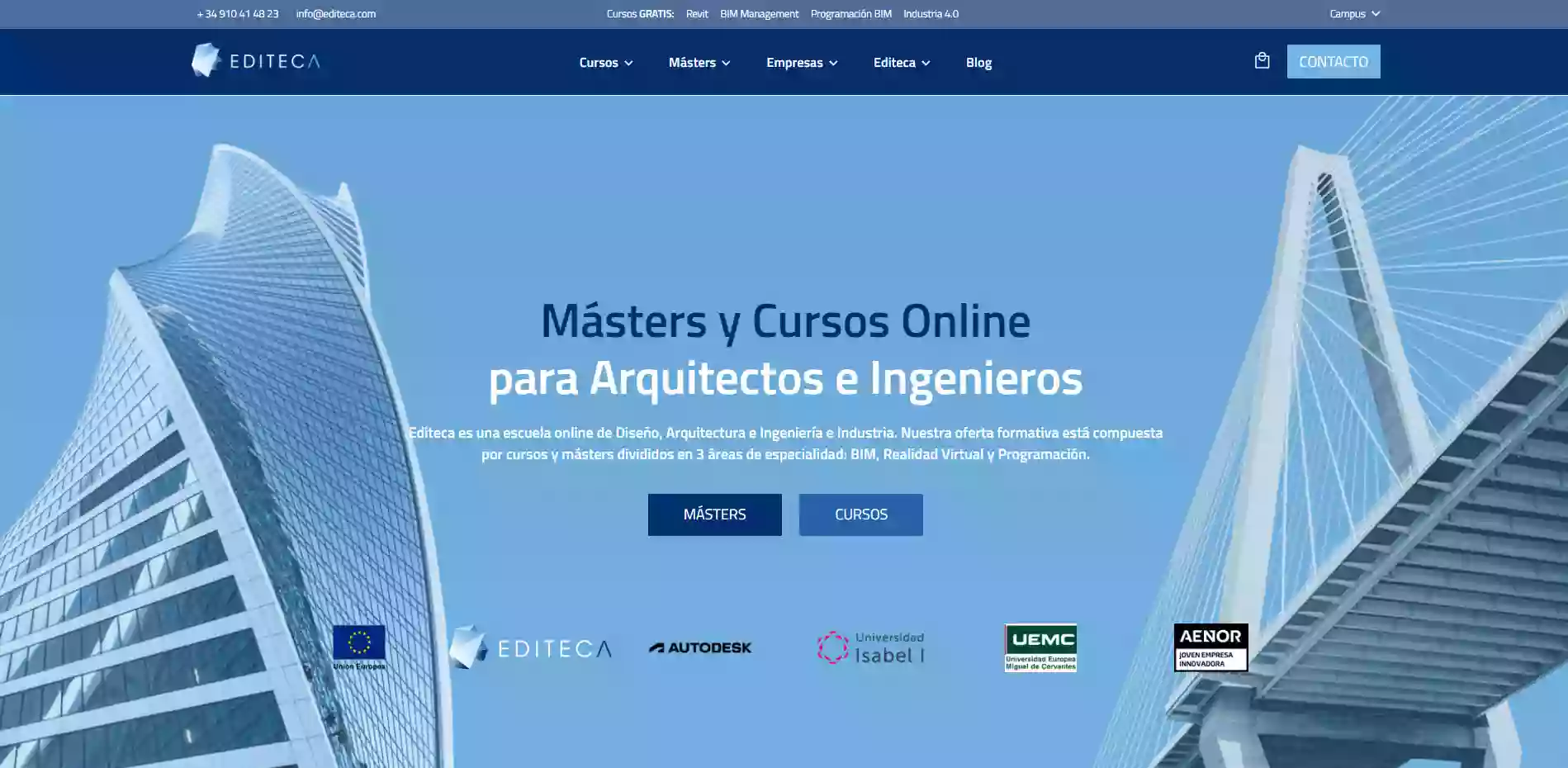 Editeca - Cursos y Másters en BIM, REVIT, Construction Project Management. La Escuela BIM con más alumnos y mejor valorada.