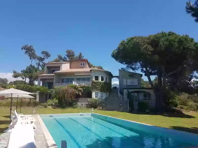 Les Amandiers: location chalet bois gîte appartements avec piscine vue mer calme Ajaccio Porticcio