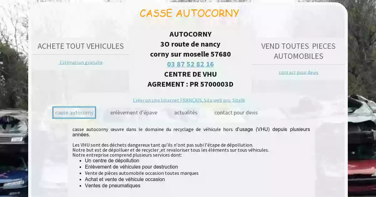 Casse Auto Corny (vendre sa voiture) ACHAT DE VOITURE