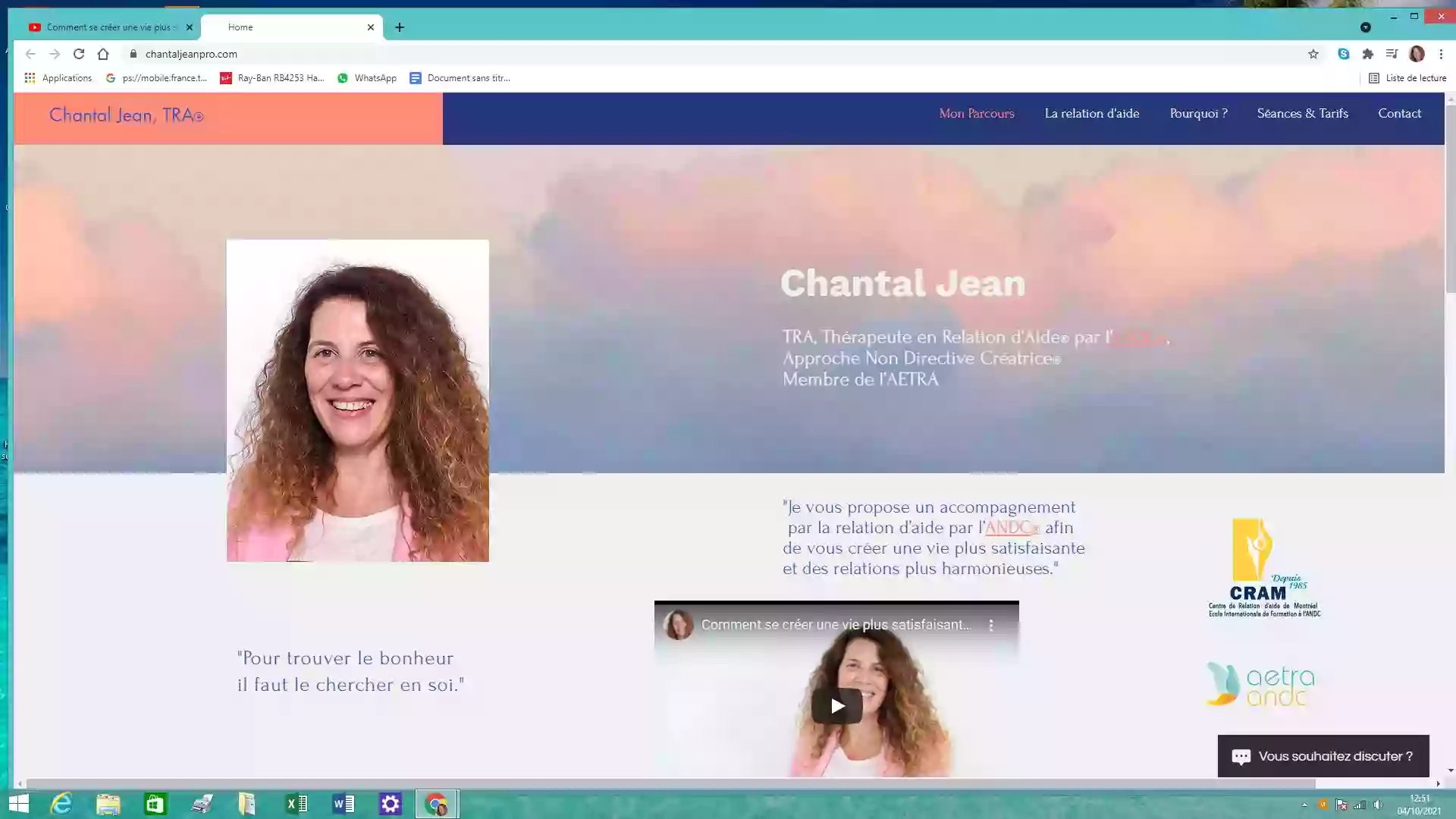 Chantal Jean- Thérapeute en Relation d'Aide