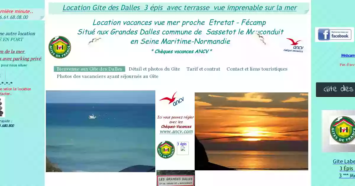 3 épis gite de france vue mer Gîte des Dalles