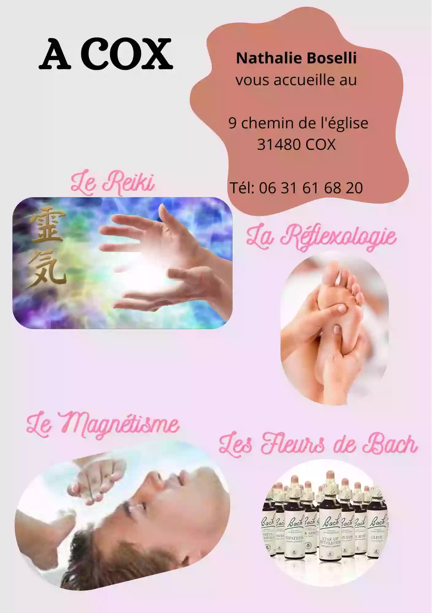 Réflexologue, Maître Reiki, Énergéticienne Nathalie BOSELLI