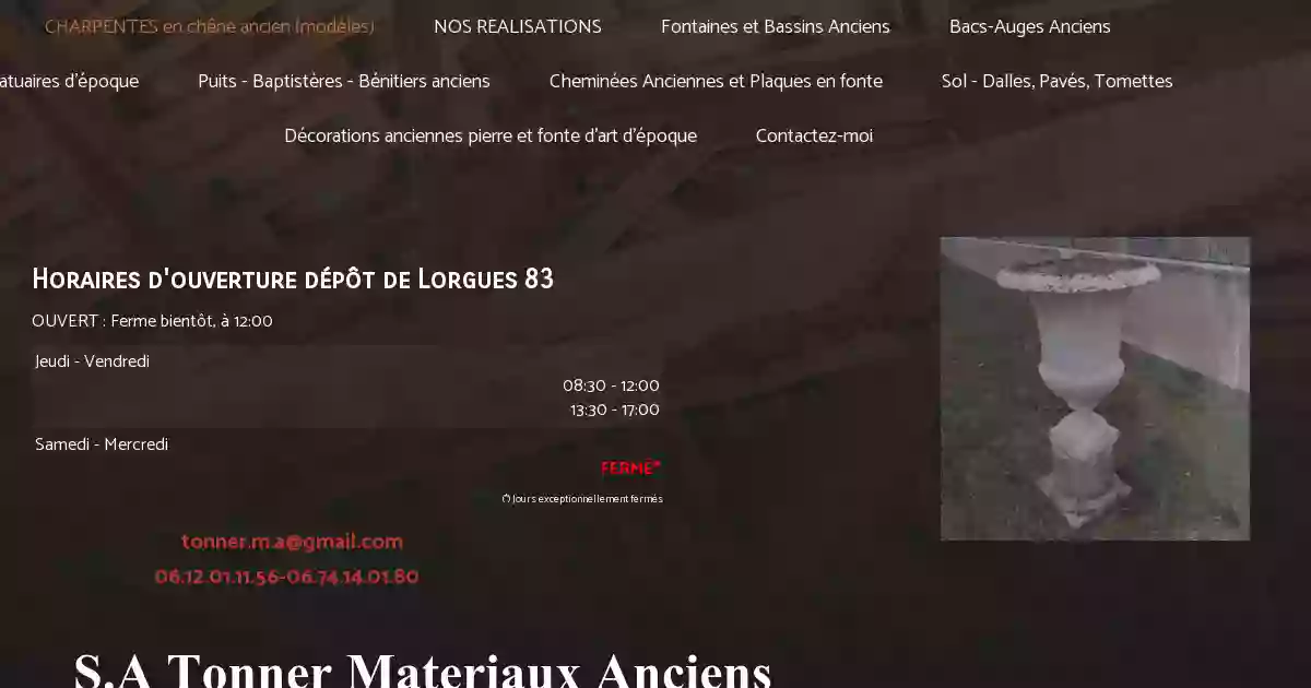 TONNER MATERIAUX ANCIENS